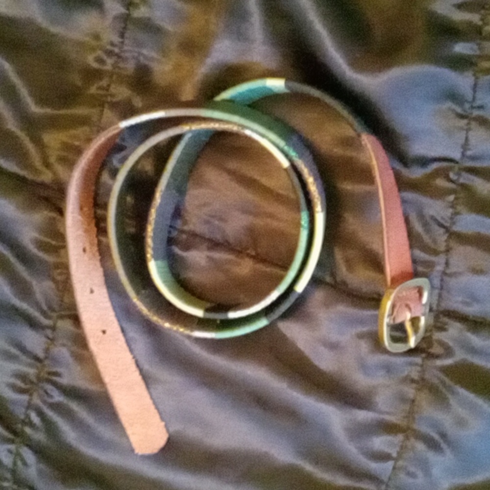 Coldwater Creek Leather Woven Belt sz.L